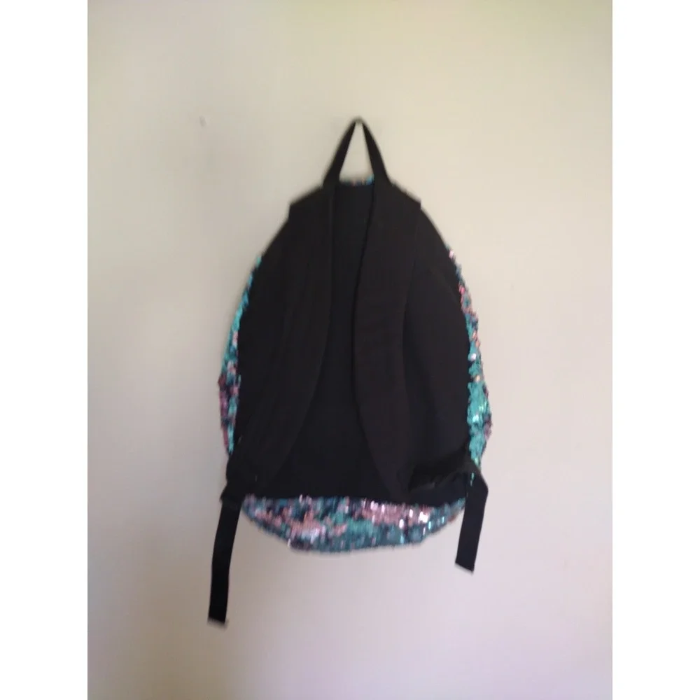 Backpack Girls L Pink Blue‎ Reversible Flip Sequins 2 Pockets Adjustable Straps